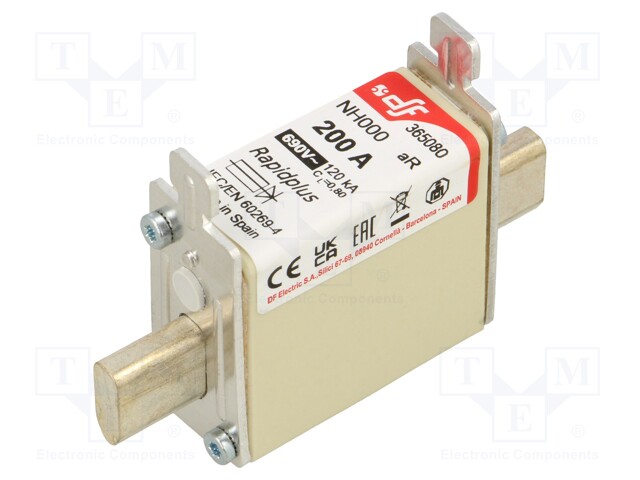 Fuse: fuse; aR; 200A; 690VAC; 440VDC; silver; NH000