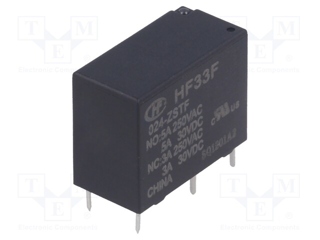 Relay: electromagnetic; SPDT; Ucoil: 24VDC; 5A/250VAC; 5A/30VDC