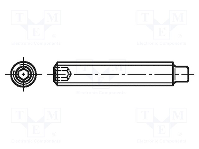 Screw; M6x8; DIN: 915; Head: without head; imbus; steel; HEX 3mm