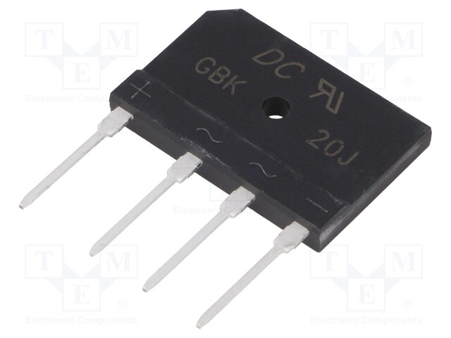 Single-phase bridge rectifier; Urmax: 600V; If: 3.6A; Ifsm: 260A