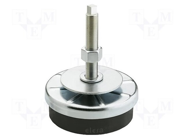 Foot of pin; Base dia: 80mm; M12; steel; H: 134mm; Plating: zinc