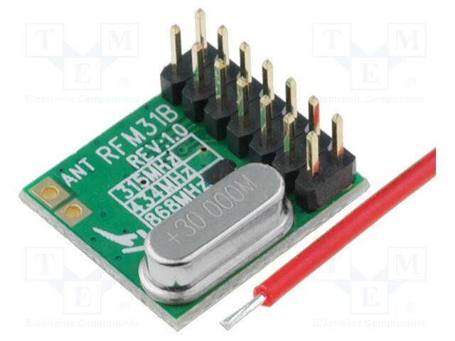 Module: RF; FM receiver; FSK; 868MHz; SPI; -121dBm; 1.8÷3.6VDC