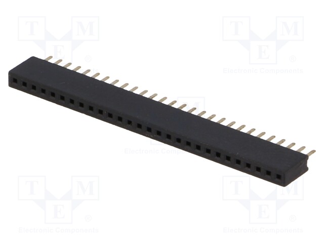 Socket; pin strips; female; PIN: 28; straight; 1.27mm; THT; 1x28