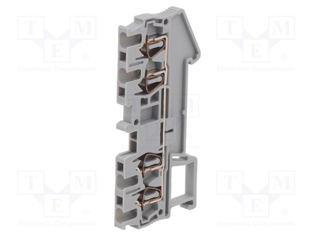 Splice terminal: rail; 0.08÷1.5mm2; ways: 1; terminals: 4; grey