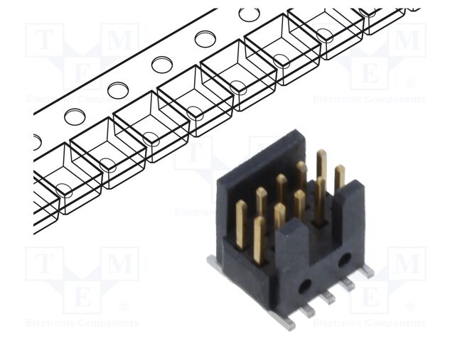 Connector: pin strips; male; PIN: 10; 1.27mm; gold flash; SMT; reel