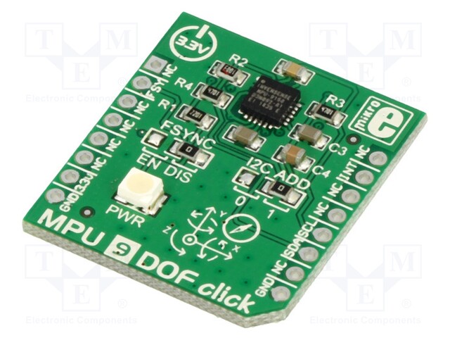 Click board; accelerometer,magnetometer,gyroscope; I2C; 3.3VDC