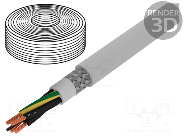 Wire; TOPFLEX-600-C-PVC; stranded; Cu; 4G4mm2; PVC; grey; 0.6/1kV