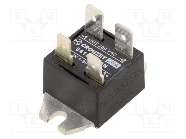 Relay: solid state; Ucntrl: 4÷30VDC; 20A; 24÷280VAC; -40÷80°C; IP20