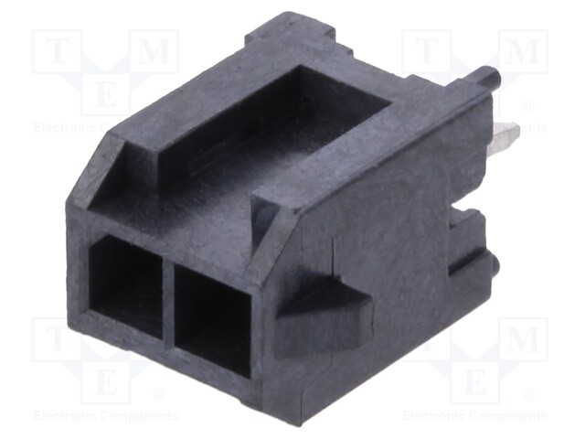 Socket; wire-board; male; Minitek Pwr 3.0; 3mm; PIN: 2; THT; 5A