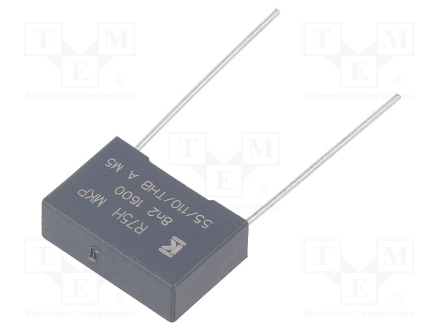 DC Film Capacitor, 8200 pF, 1.6 kV, Metallized PP, ± 5%, R75H Series, Radial Box