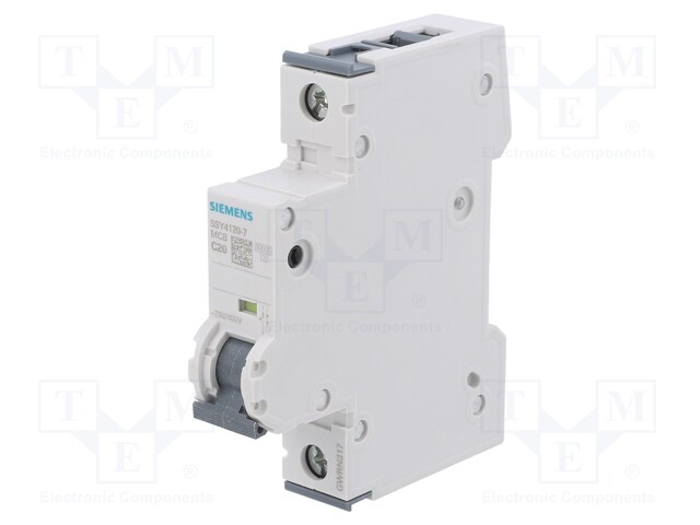 Circuit Breaker, MCB, 5SY4, 1P, 10 kA, 400 V, 20 A