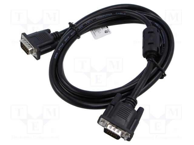 Cable; D-Sub 15pin male,both sides; black; 1.8m; black