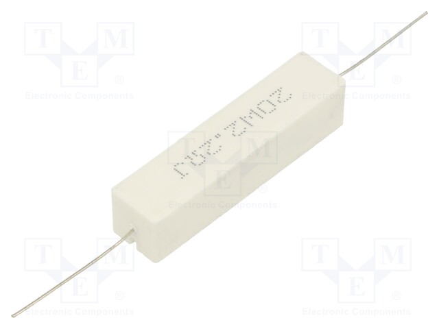 Resistor: wire-wound; cement; THT; 2.2Ω; 20W; ±5%; 13x13x60mm