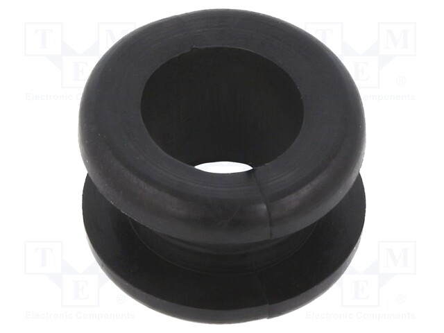 Grommet; Ømount.hole: 12mm; Øhole: 10mm; PVC; black; -30÷60°C