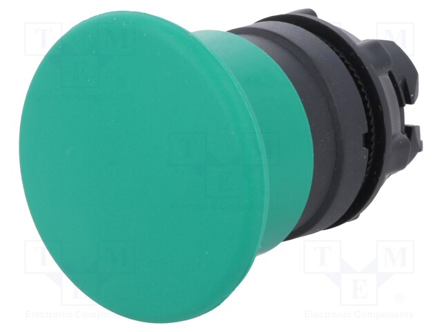 Switch: push-button; Stabl.pos: 1; 22mm; green; Illumin: none; IP66