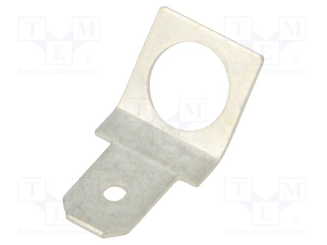 Terminal: flat; 4.8mm; 0.5mm; male; screw; brass; tinned; angled