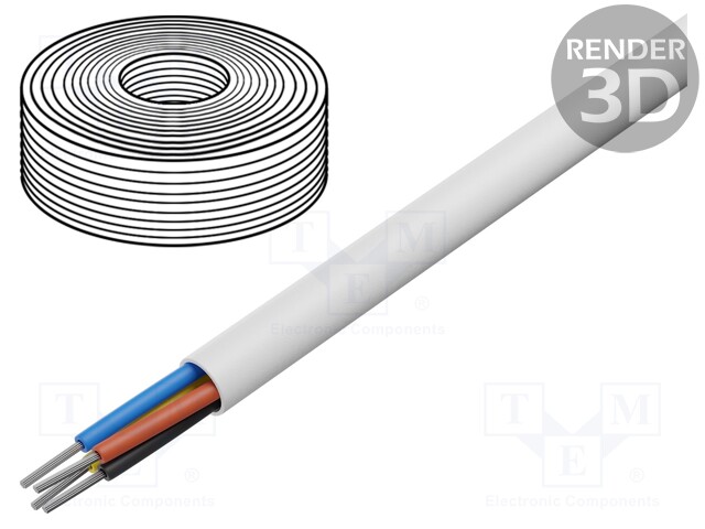 Wire; SCYY; round; stranded; Cu,tinned; 4x0,22mm2; PVC; white; 150V