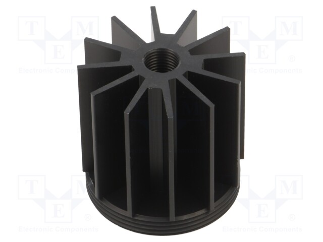 Heatsink; LED; W: 45mm; H: 38mm; Colour: black; Shape: round