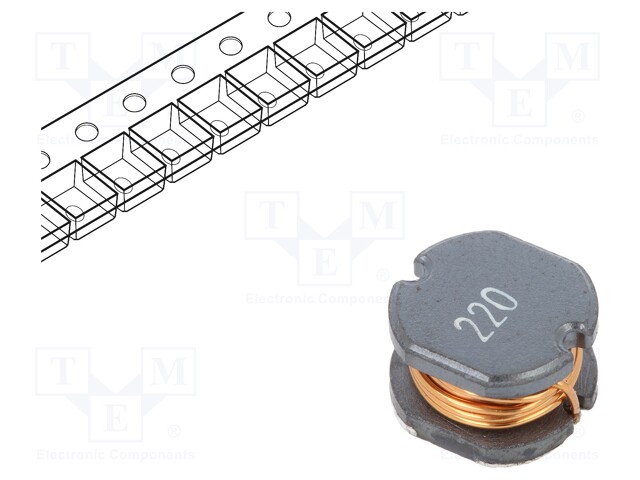 Inductor: wire; SMD; 22uH; 110mΩ; -40÷125°C; ±20%; 1.5A; 7.8x7x5mm