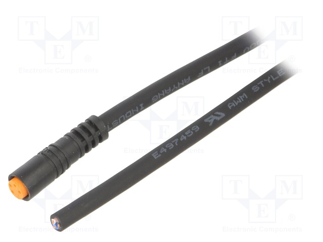 Connection lead; M8; PIN: 4; straight; 2m; plug; 50VAC; 4A; -25÷80°C