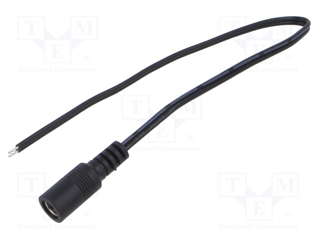 Cable; 2x0.5mm2; DC 5,5/2,1 socket; straight; black-gray,black