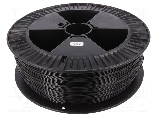 Filament: PET-G; 1.75mm; black; 220÷250°C; 2kg; ±0,05mm