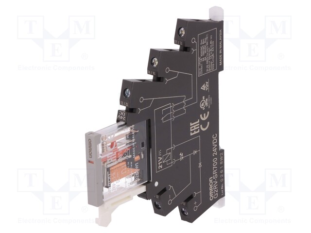 Relay: interface; SPDT; Ucoil: 24VDC; 6A; 6A/250VAC; 6A/30VDC; 100mΩ