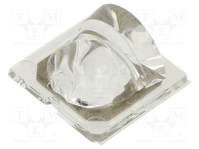 LED lens; square; Mat: PMMA plexiglass; Mounting: adhesive tape