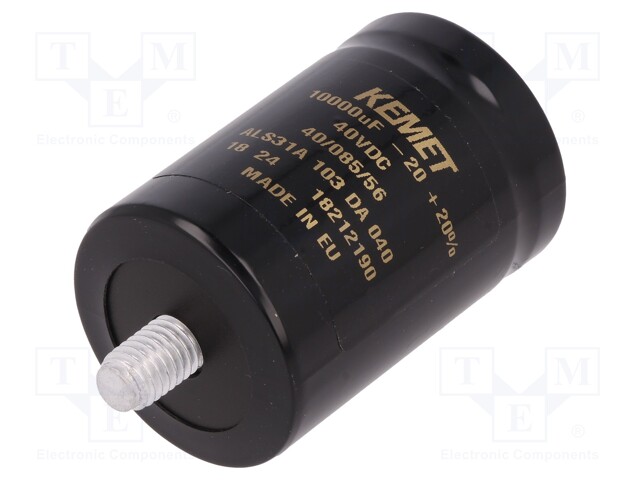 Capacitor: electrolytic; 10000uF; 40VDC; Leads: screw; ESR: 23mΩ