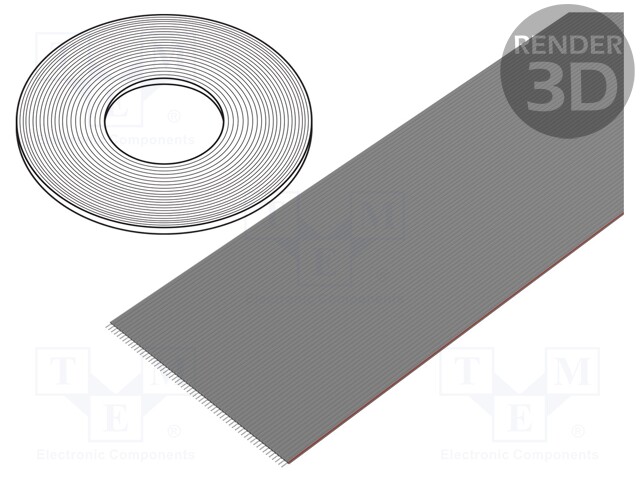 Wire: ribbon; 1.27mm; stranded; Cu; 60x28AWG; unshielded; PVC; grey