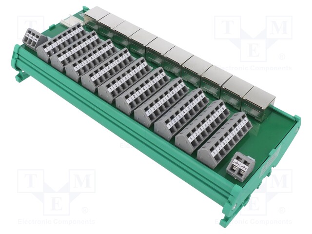 Transition module; RJ45 x10,snap-on; Temp: -20÷60°C; W: 210mm