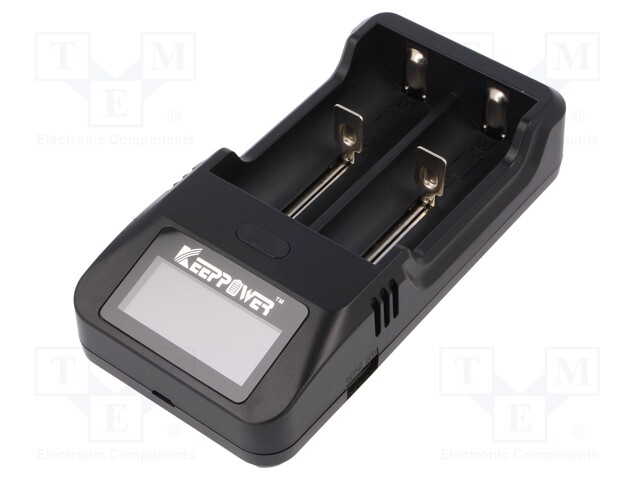 Charger: for rechargeable batteries; Li-Ion; 3.6/3.7V; 1A; 5VDC