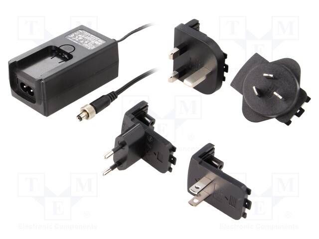 Power supply: switched-mode; 5VDC; 3A; 15W; 100÷240VAC; Case: plug