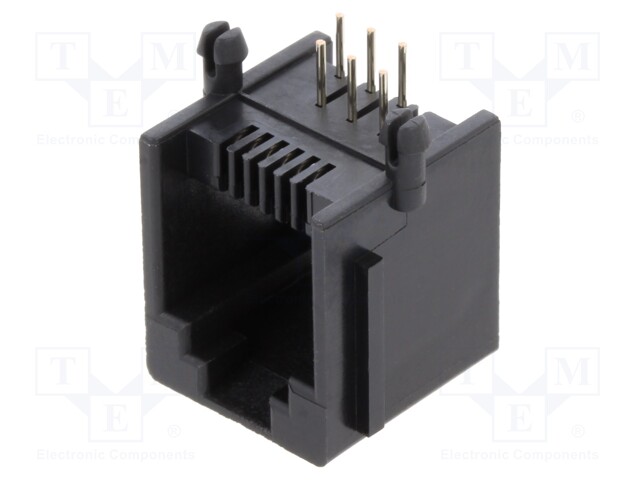 Socket; RJ12; PIN: 6; Layout: 6p6c; THT; angled