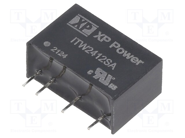 Isolated Board Mount DC/DC Converter, Regulated, ITE, 1 Output, 1 W, 12 V, 83 mA