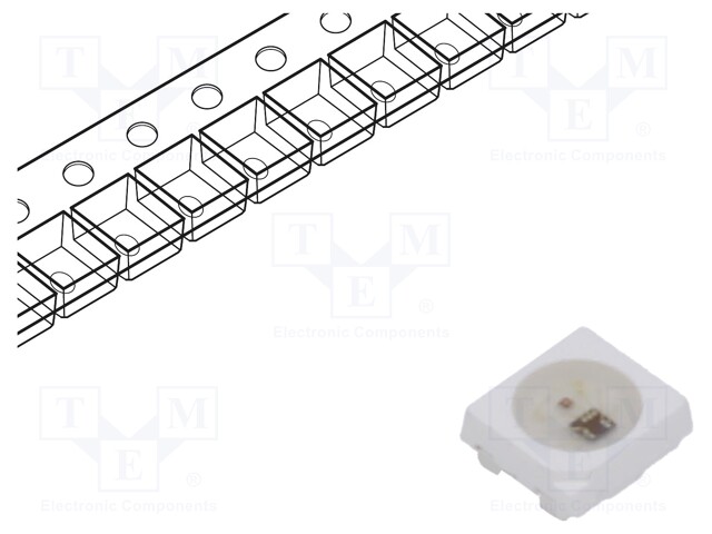 Programmable LED; SMD; 2427,PLCC4; RGB; 2.7x2.4x1.1mm; 4.5÷5.5V