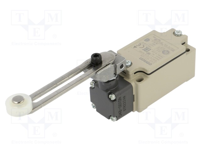 Limit Switch, Adjustable Roller Lever, SPST-NO, SPST-NC, 10 A, 400 VAC, 9.41 N, D4B Series
