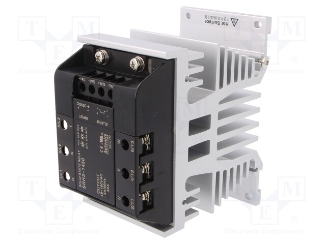 Relay: solid state; Ucntrl: 4÷30VDC; 50A; 48÷480VAC; 3-phase; DIN