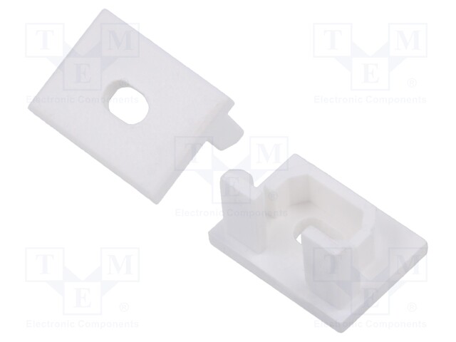 Cap for LED profiles; white; PDS-4-PLUS; with hole