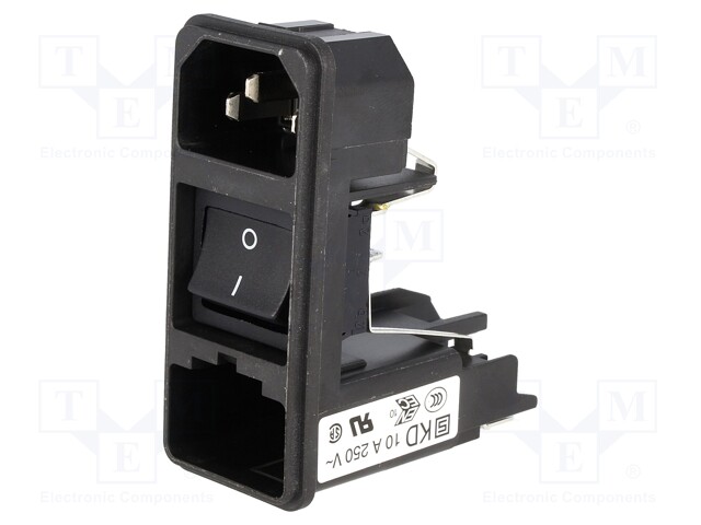 Connector: AC supply; socket; male; 10A; 250VAC; IEC 60320