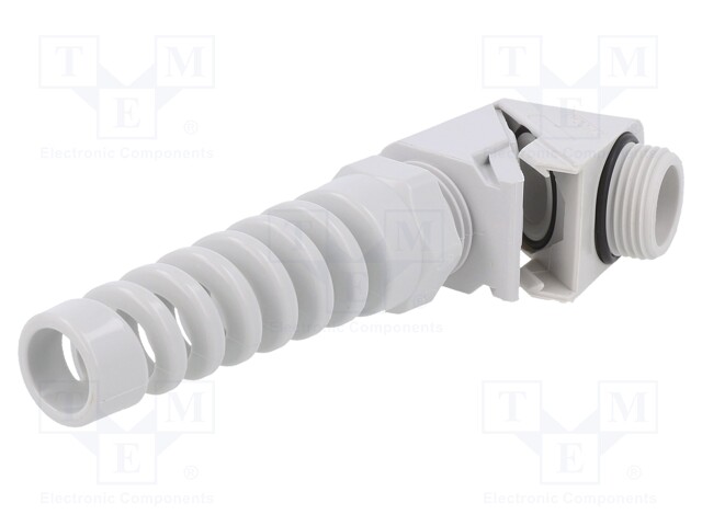 Cable gland; angular,with strain relief; M20; IP68; grey