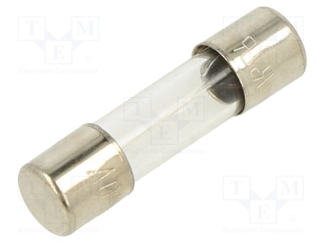 Fuse: fuse; 15A; 250VAC; glass; 20x5.2mm; brass; bulk; nickel plated