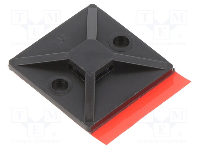 Self-adhesive cable holder; polyamide; UL94V-2; black; FH: 4mm