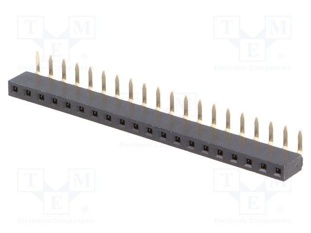 Socket; pin strips; female; PIN: 20; angled 90°; 2.54mm; THT; 1x20