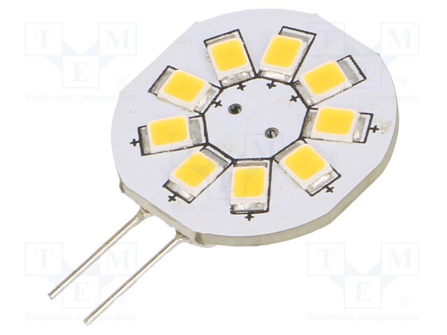 LED lamp; warm white; G4; 12VDC; 12VAC; 120lm; 1.5W; 140°