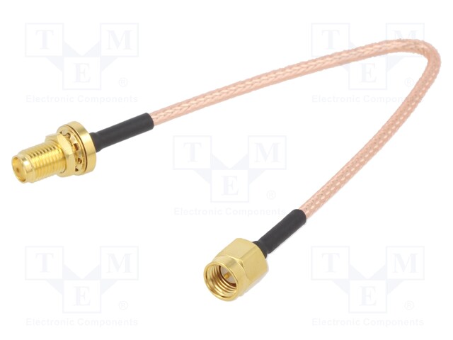 Cable; 50Ω; 0.15m; SMA plug,both sides; shielded; -65÷150°C; 6"