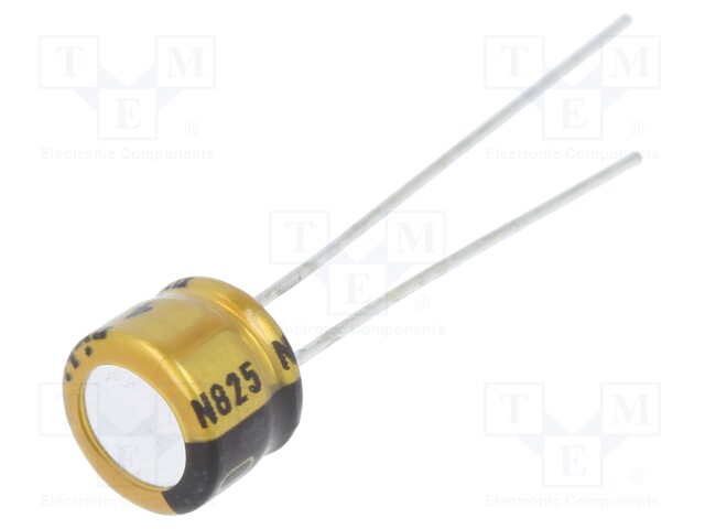 Capacitor: electrolytic; THT; 47uF; 10VDC; Ø6.3x5mm; Pitch: 2.5mm