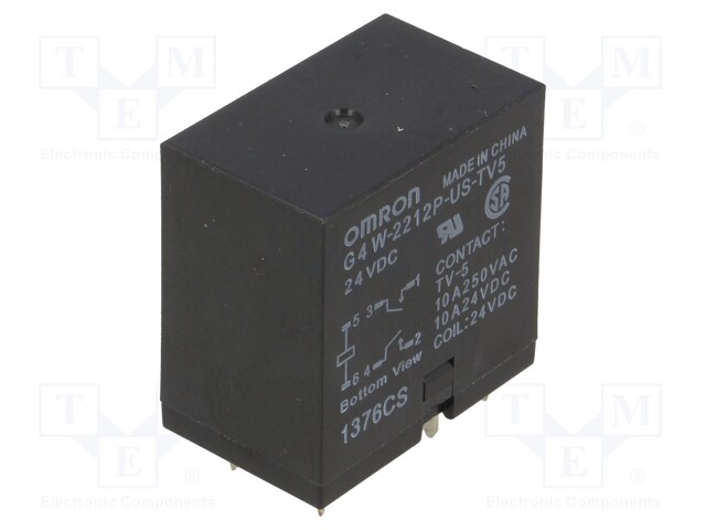 Relay: electromagnetic; DPST-NO; Ucoil: 24VDC; Icontacts max: 10A