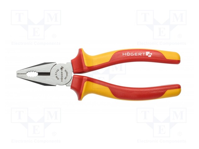 Pliers; insulated,universal; 180mm; Blade: 55-60 HRC; 1kVAC