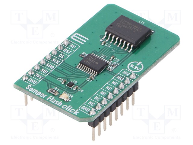 Click board; Flash memory; QSPI,SPI; S25HS512T; 3.3VDC